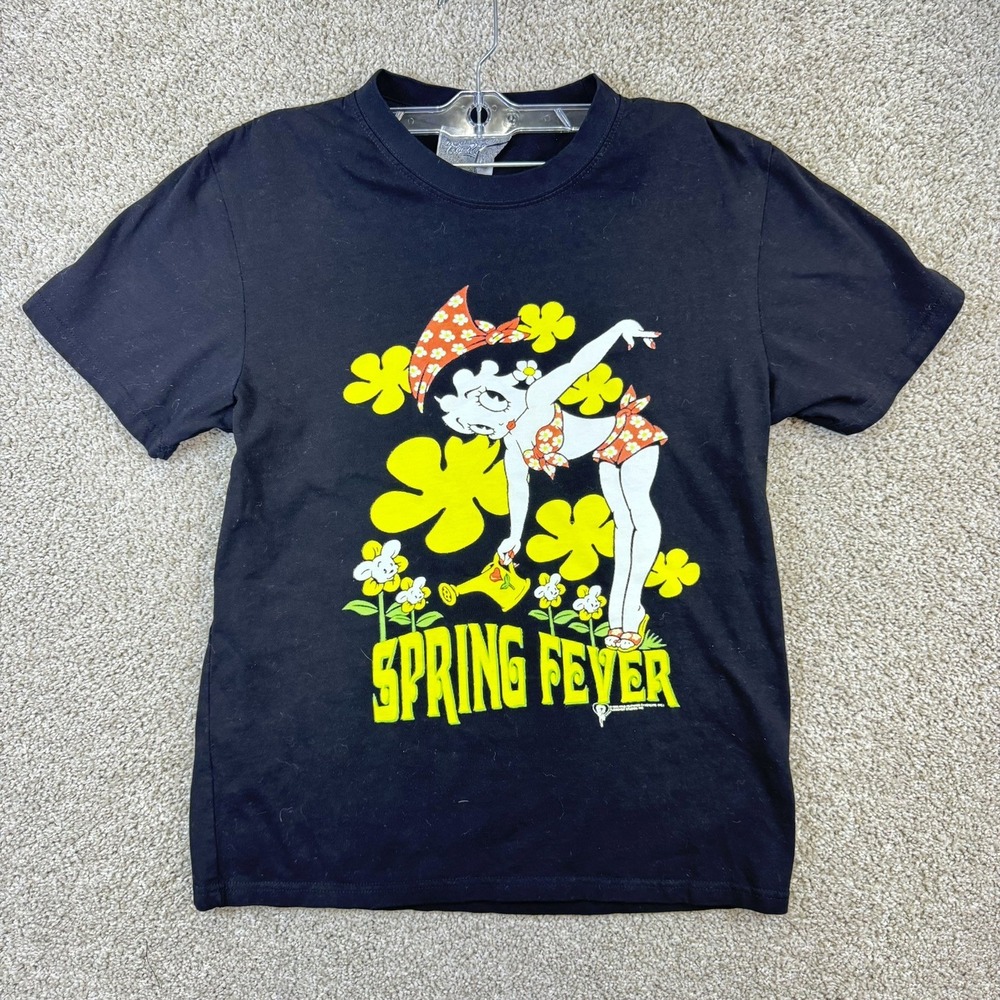 Facevalley Betty‎ Boop Graphic Tee Men Size M Black Spring Fever Short Sleeve